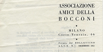 Associazione Amici della Bocconi - Primo Statuto 1951 330x166
