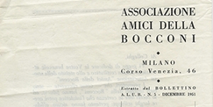 Associazione Amici della Bocconi - Primo Statuto 1951 330x166