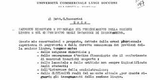 Rapporto riservato e personale sul funzionamento della sezione di lingue 330x166